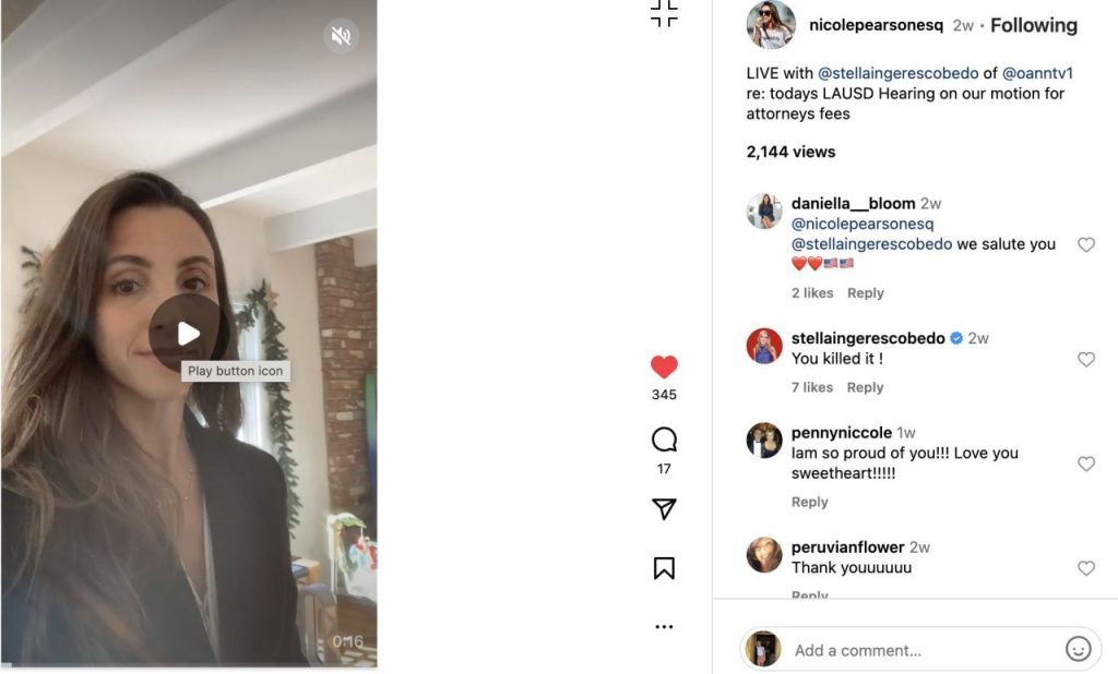Nicole Pearson IG OANN interview